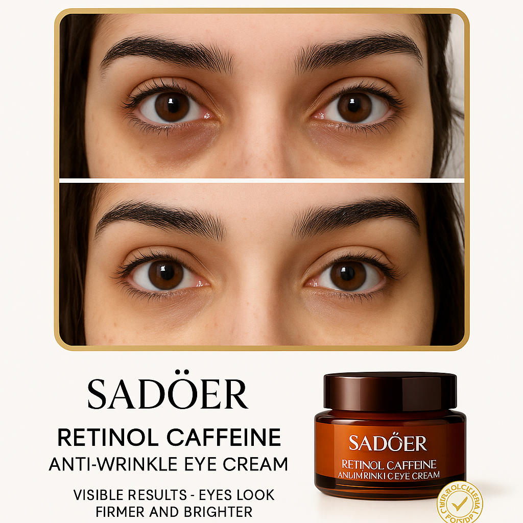 "RETINOL + CAFEÍNA =    ELIMINA AÑOS EN TU MIRADA"