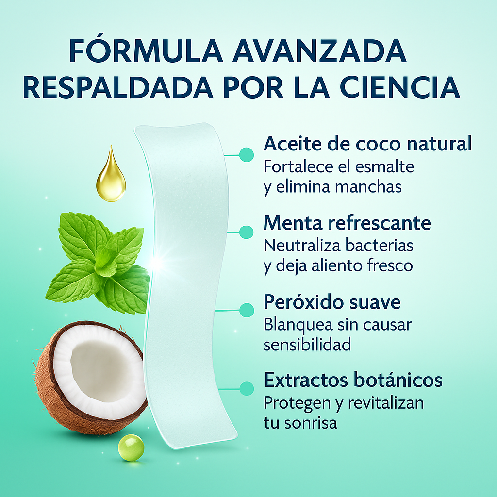 Tiras Blanqueadoras Premium: el Secreto de una Sonrisa Segura y Natural.