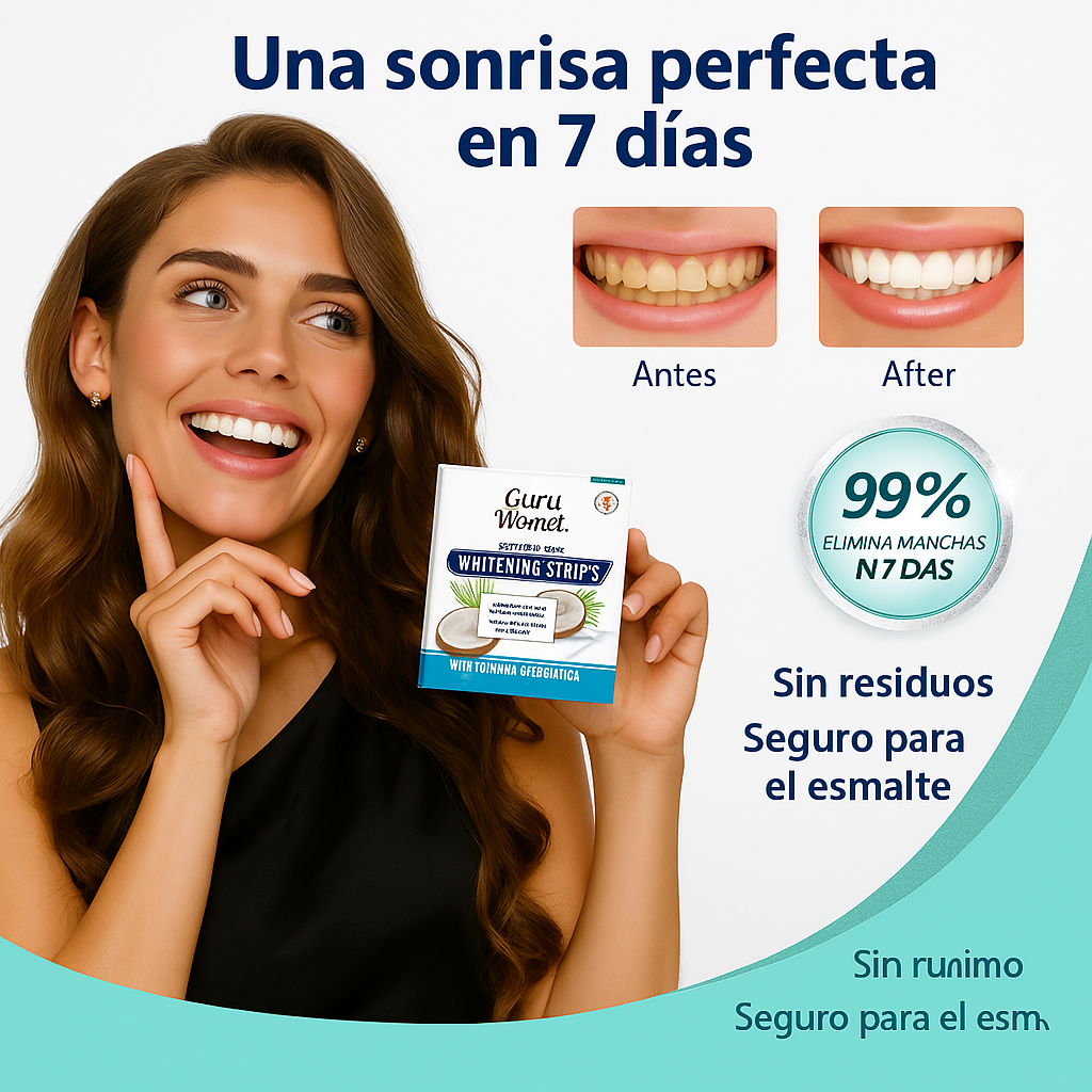 Tiras Blanqueadoras Premium: el Secreto de una Sonrisa Segura y Natural.