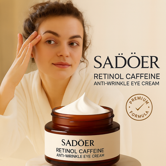 "RETINOL + CAFEÍNA =    ELIMINA AÑOS EN TU MIRADA"